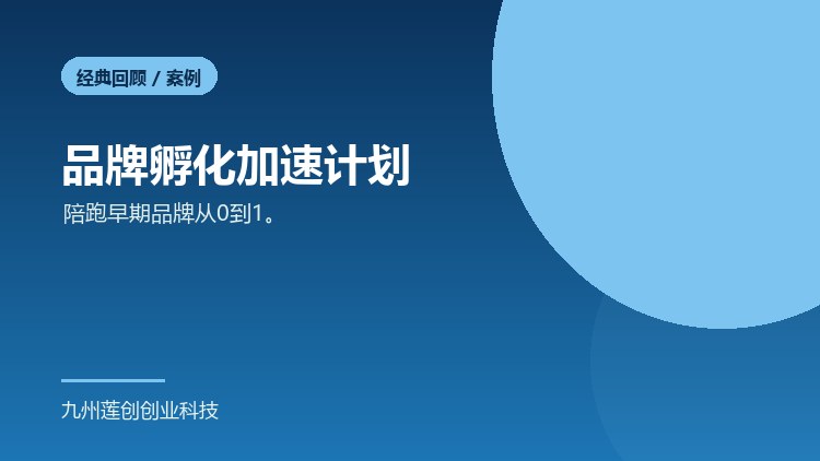 品牌孵化加速计划
